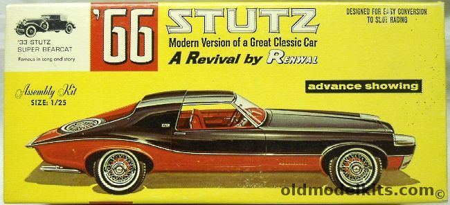 Renwal 1/25 1966 Stutz Modern Classic Revival, 102-198 plastic model kit